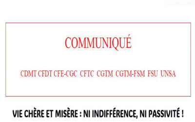 COMMUNIQUÉ INTERSYNDICAL VIE CHÈRE ET MISÈRE