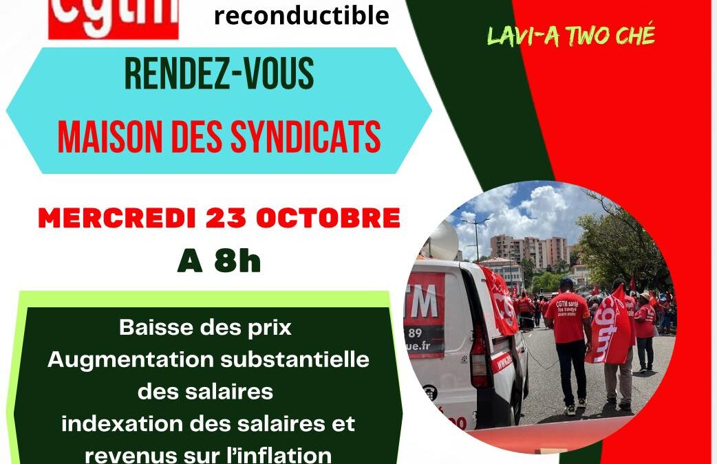 Rendez-vous, Mercredi 23 Octobre 2024 avec la CGTM