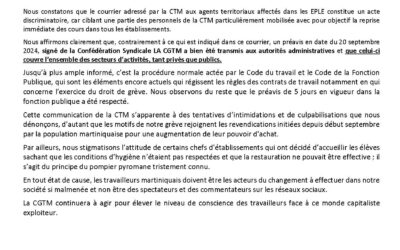 Réponse des agents territoriaux des Établissements Publics et Locaux d’enseignement (EPLE)