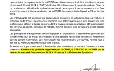 Rassemblement des militants de la CGTM du 19 Novembre 2024.